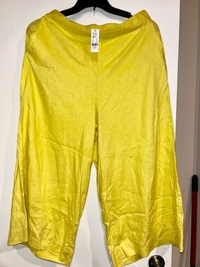 New York & Company Lemon Yellow Wide-Leg Pants